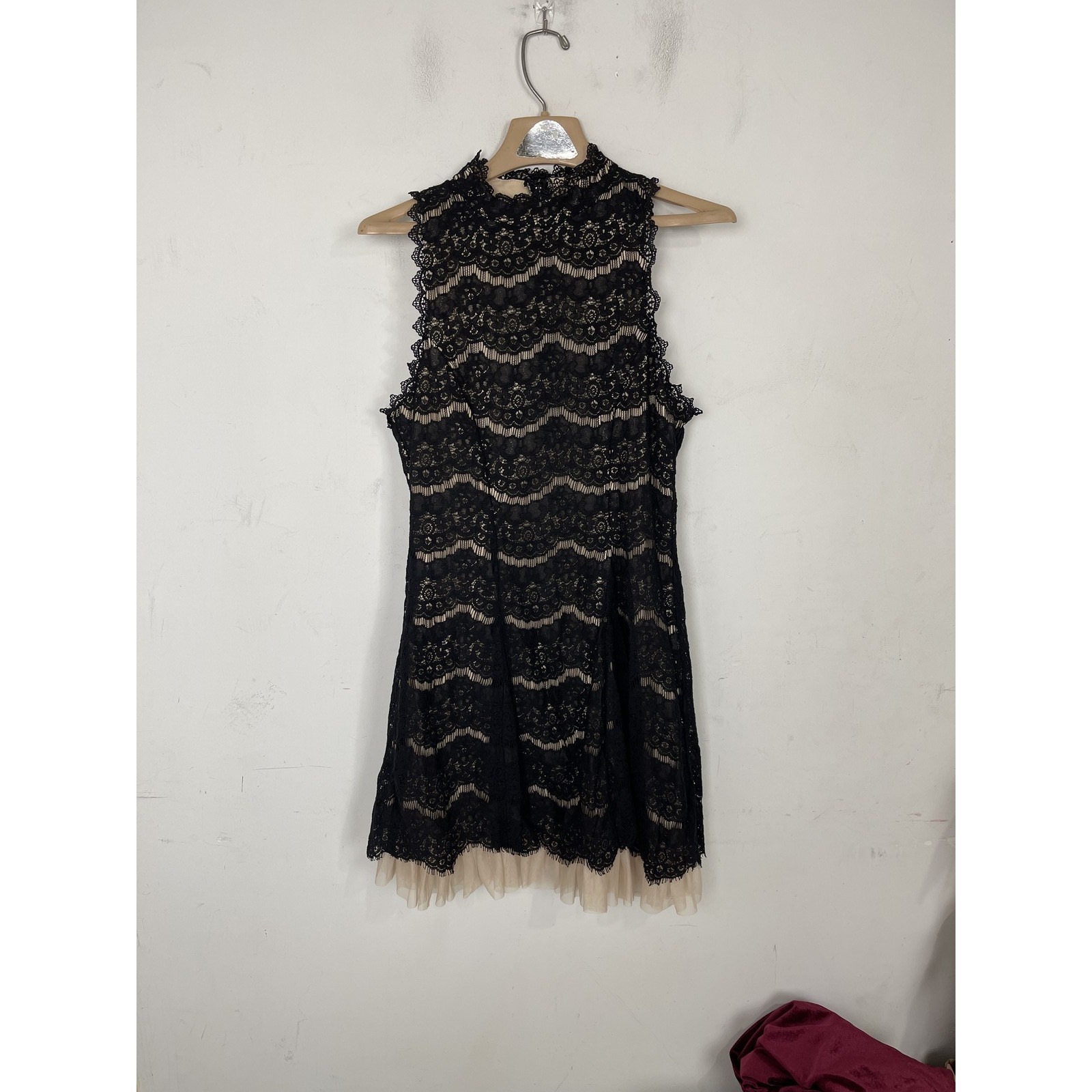 Trixxi Womens Dress Medium Black Lace Coquette Goth Emo Hoco Formal